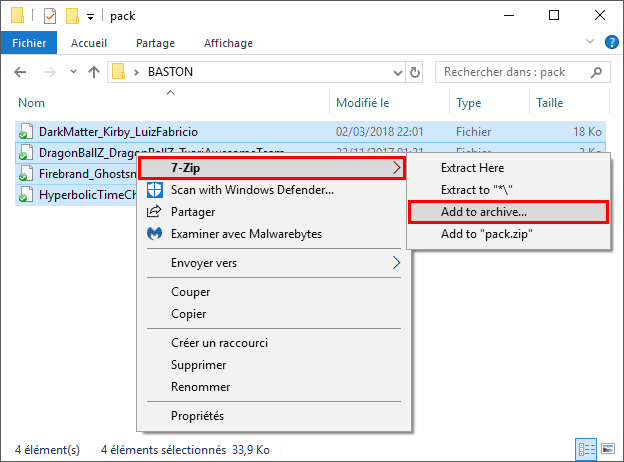 7-Zip - Add to archive...