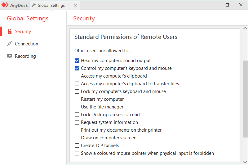 AnyDesk Permissions