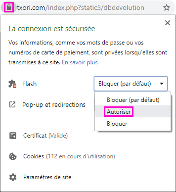 Autoriser Flash