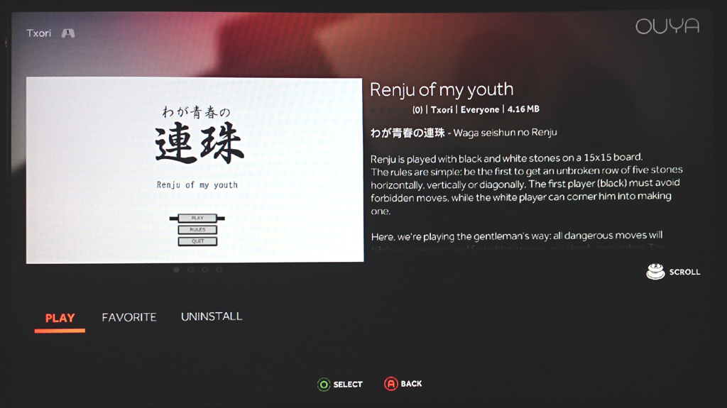 Renju of my youth on the OUYA store
