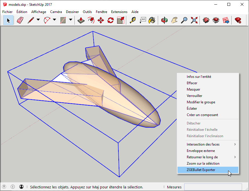 Export Omeganaut collision models from Sketchup