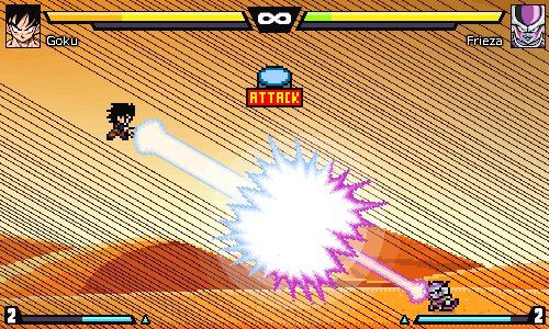 Different Ki Wave sizes and animations in Dragon Ball Devolution