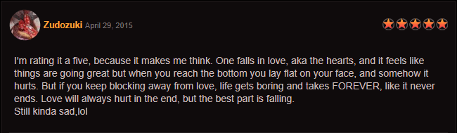 Review of Falling in Love by Zudozuki on Newgrounds